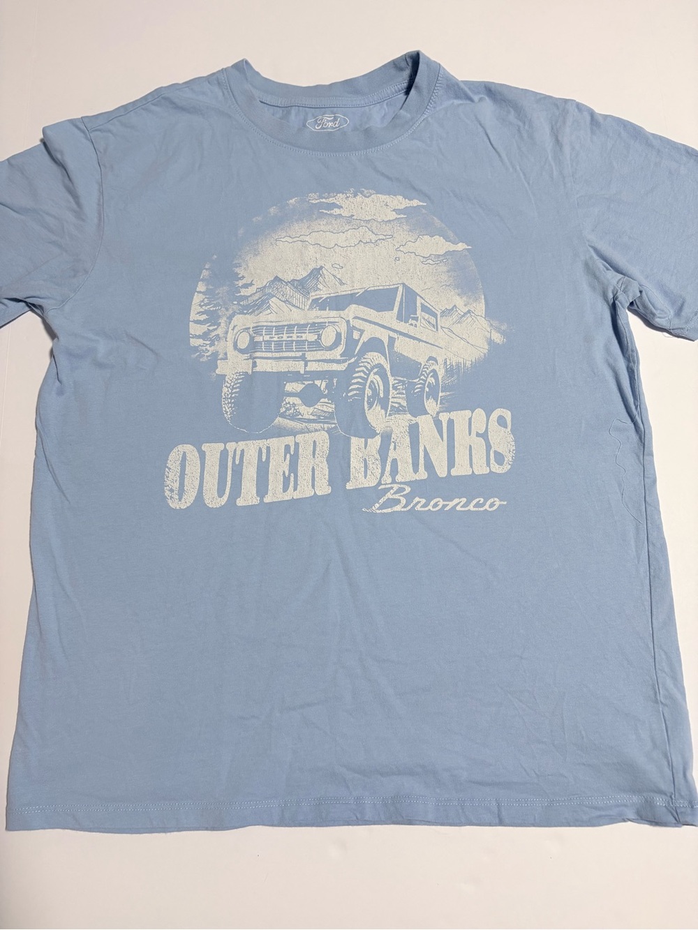 Ford Outer Banks Bronco Graphic Tee - Light Blue Size XS